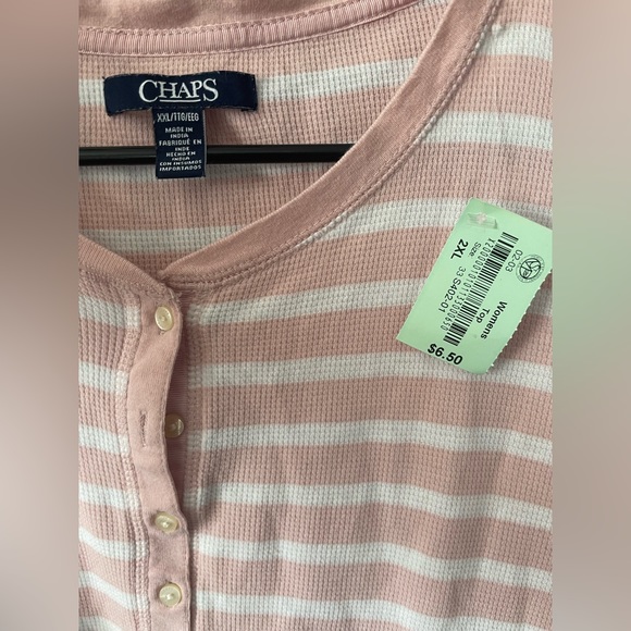 striped sweater/ pink and white 2XL - Picture 2 of 3